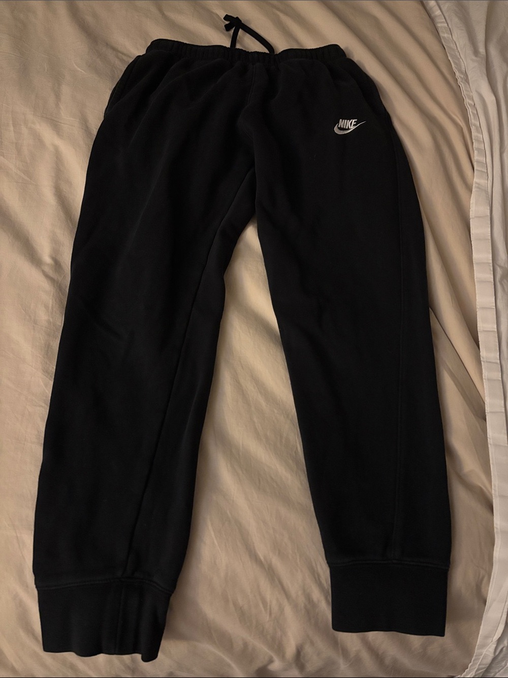 Nike Black Kids Joggers with White Swoosh